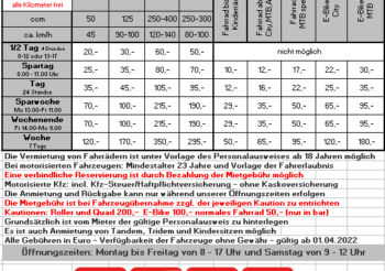 Fahrrad Roller Quad Verleih